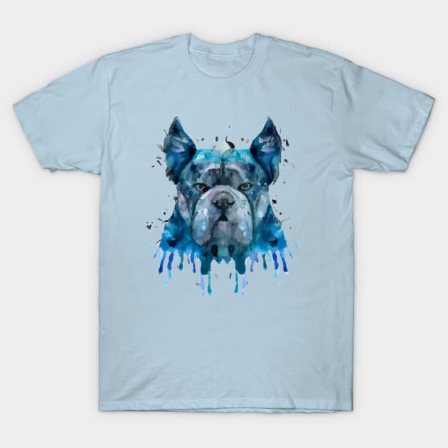 Alapaha Blue Blood Bulldog Watercolor T-Shirt by Furrban